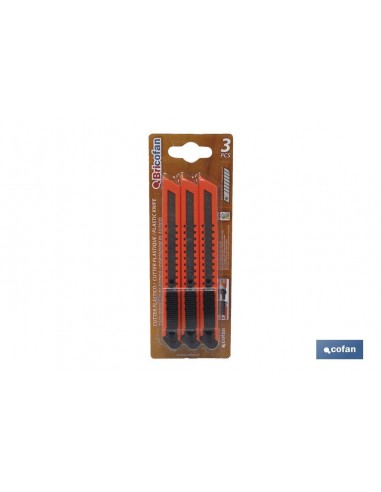 PACK 3 CUTTERS ABS EN BLISTER HOJA 9MM