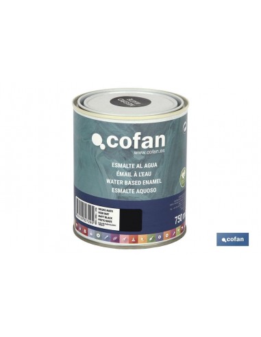 ESMALTE AL AGUA (750 ML) NEGRO MATE