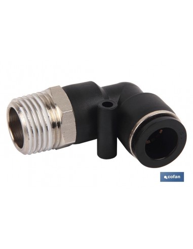 RACOR ROSCADO CODO PLASTICO T-8, R-3/8