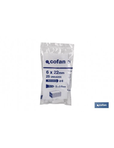 BOLSA 25 UDS TACO PLÁSTICO 6mm