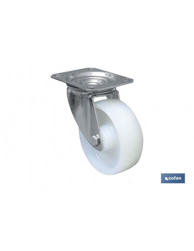 RUEDA NYLON CON PLACA Ø125X40MM