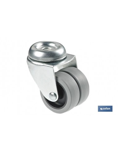 RUEDA DOBLE POLIPROPILENO PASANTE Ø50MM