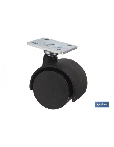 RUEDA PLASTIC Ø40MM PLACA