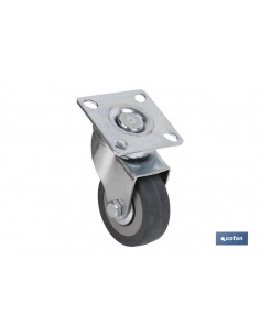 RUEDA GOMA/GRIS PLACA Ø60X22MM