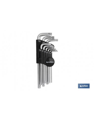 JGO 9 LLAVES ACODADAS TORX (T-10 - T-50)
