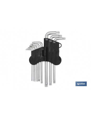 JGO 9 LLAVES ACODADAS TORX (T-10 - T-50)