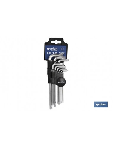 JGO 9 LLAVES ACODADAS TORX (T-10 - T-50)