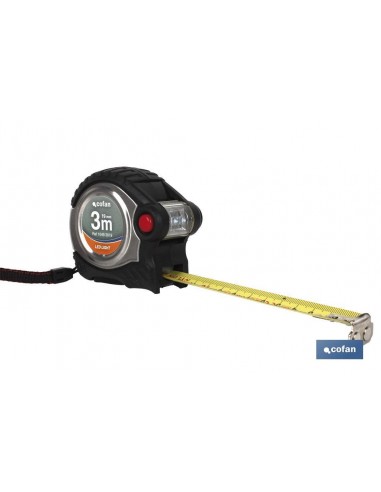 FLEXÓMETRO SUPER IMAN Y LED 25MM X 8 M
