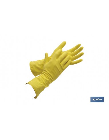 GUANTE DE LÁTEX AMARILLO FLOCADO...