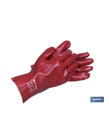 BLÍSTER DE GUANTE DE PVC ROJO 27 CM...