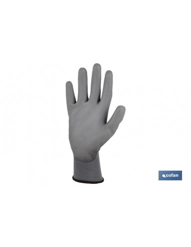 GUANTE 100%  POLIEST. IMPREG. PU GRIS...