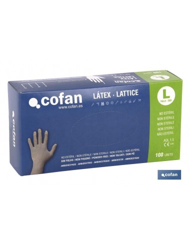 CAJA 100 UDS. GUANTE LATEX SIN POLVO...