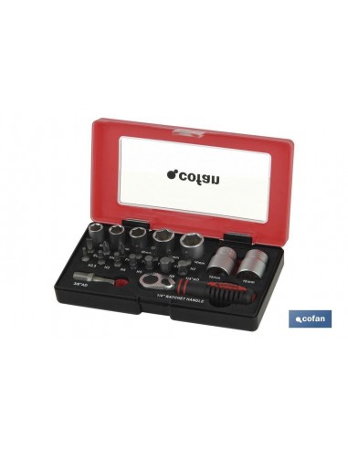 SET MINI CARRACA, VASOS Y PUNTAS 1/4...