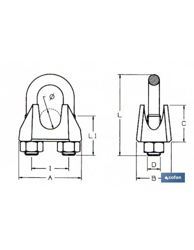 SUJETACABLES DIN-741 ZINCADO M-24