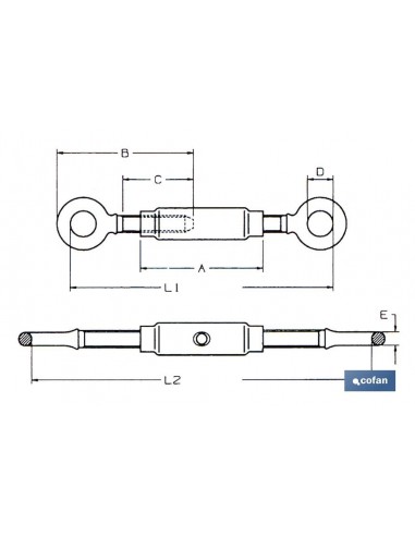 TENSOR ANILLA-ANILLA ZINC. DIN 1480 M-5