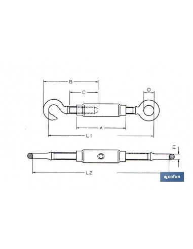 TENSOR TUBULAR GANCHO-ANILLA M-8