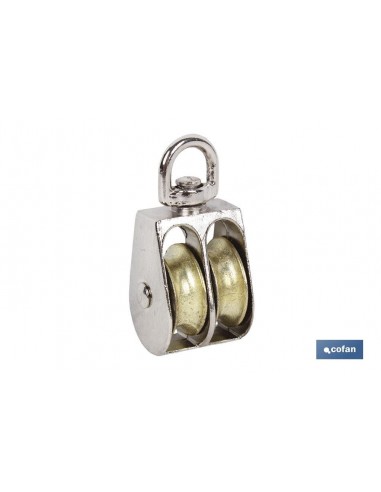 POLEA DOBLE GIRATORIA NIQUELADA (Ø12MM)
