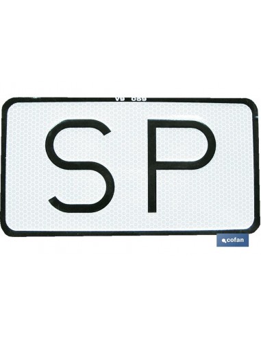 PLACA SP V-9 SERVICIO PÚBLICO 15X75 CM