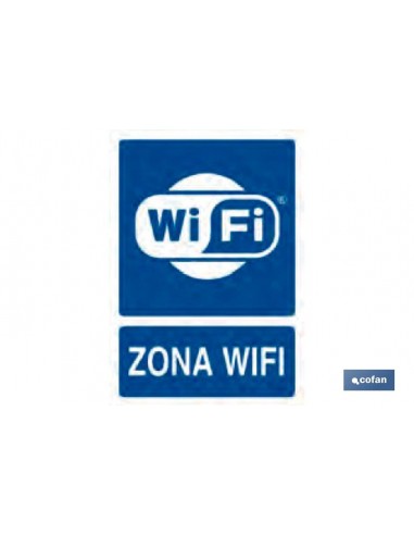 SEÑAL POLIESTIRENO 297X210 MM. ZONA WIFI