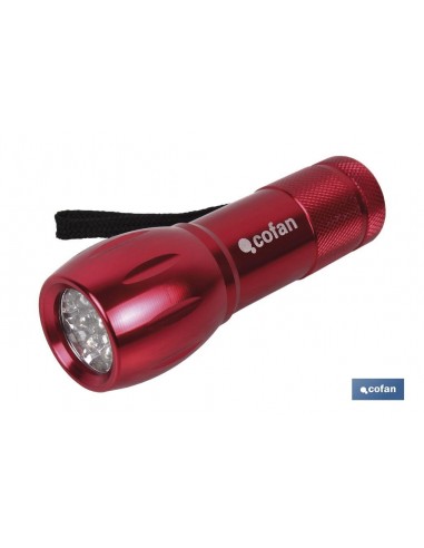 LINTERNA 9 LED ALUMINIO COLORES Ø 2,7...