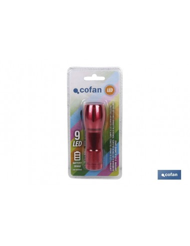 LINTERNA 9 LED ALUMINIO COLORES Ø 2,7...