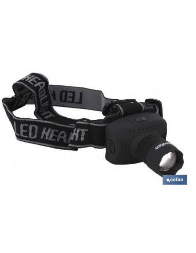 LINTERNA LED DE CABEZA ZOOM 3 FUNCIONES