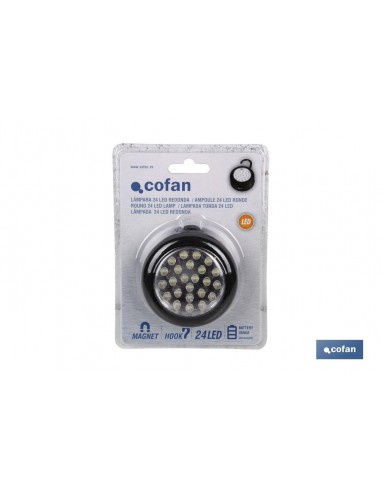 LÁMPARA 24 LED REDONDA IMÁN/GANCHO
