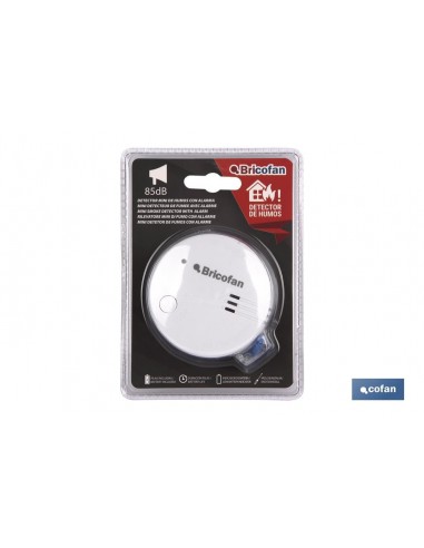 DETECTOR MINI DE HUMOS CON ALARMA SONIDO