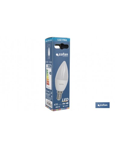 BOMBILLA LED 6W VELA E14 220º 470LM...