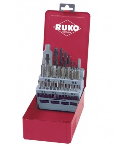 Juego machos de roscar + brocas - 29...