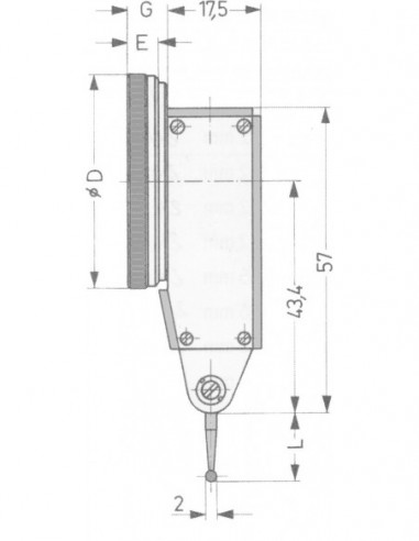 Palpador orientable DIN 2270