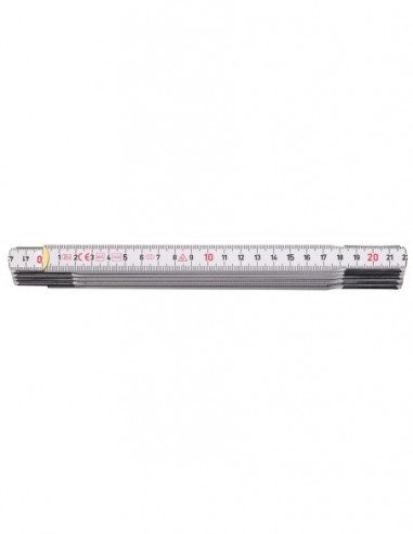 Metro plegable de madera blanca