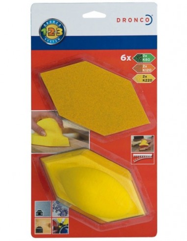 Set de lijadora hexagonal 150x75 mm