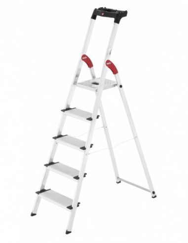 Escalera de tijera de aluminio con...