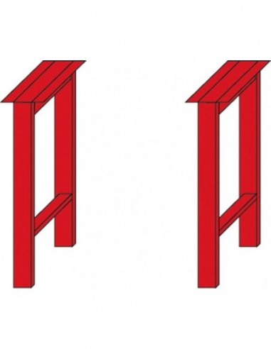 Pareja de pies color rojo para banco...