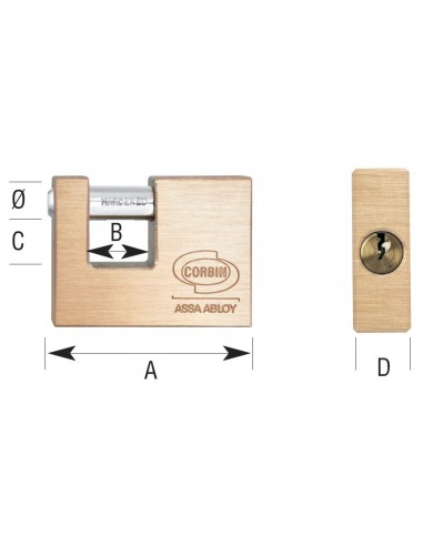 Candado rectangular bayoneta