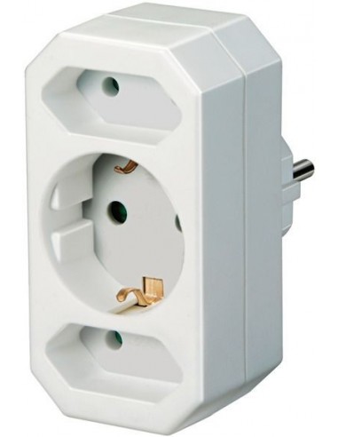 Enchufe adaptador con 2 + 1 tomas de...