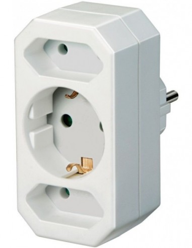 Enchufe adaptador con 2 + 1 tomas de...