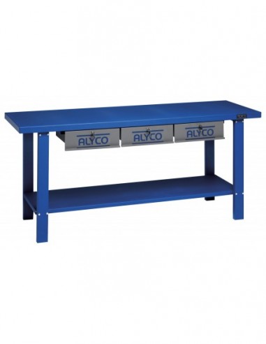 MESA DE TRABAJO METALICA CON TRES...