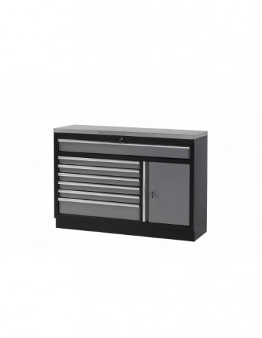 BANCO FIJO GARAJE CON BASE DE ACERO INOX