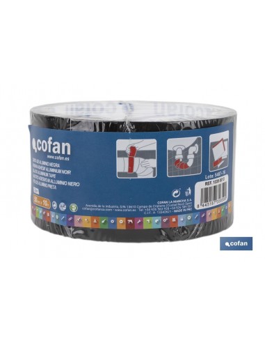 CINTA DE ALUMINIO NEGRA 30 MICRAS 50...