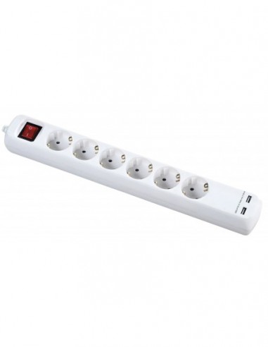 BASE 6 ENCH. C/INTER.+2 USB 1,4M CABLE