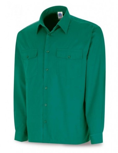 388-CVML CAMISA TERGAL VERDE M/LARGA