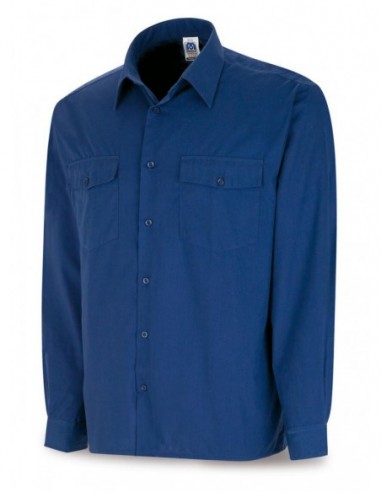 388-CXML CAMISA ALGODON AZULINA M/LARGA