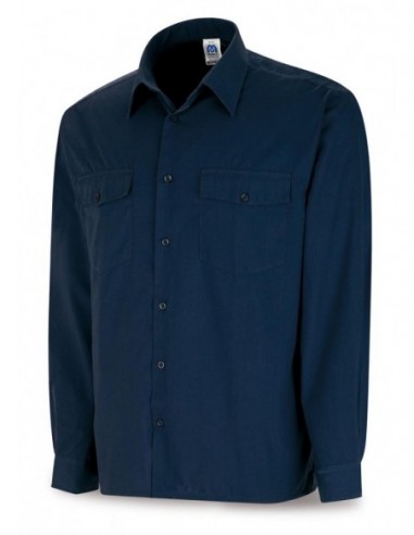 388-CZML CAMISA ALGODON MARINO M/ LARGA