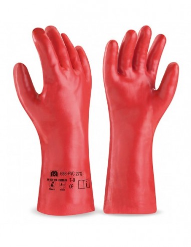 688-PVC 27Q GUANTE PVC ROJO 27 CMS.
