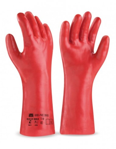 688-PVC 35Q GUANTE PVC ROJO 35 CMS.