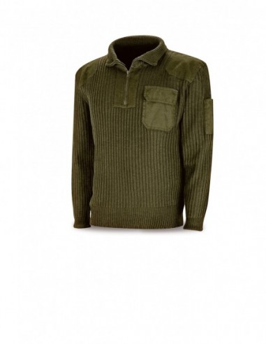 1288-JCV Jersey cuello cremallera Verde.