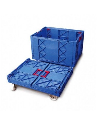 Contenedor plegable con base y ruedas