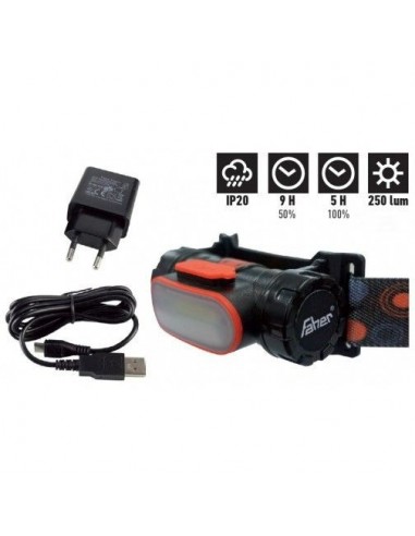 Linterna frontal recargable